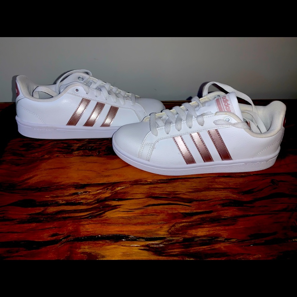 Nwot Rose gold white adidas womens shoes